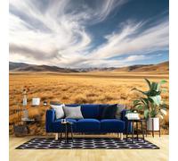 WLLDDDIU Wallpaper Murale Panoramico Autoadesivo 3D per Soggiorno, Carta da Parati per Paesaggi Golden Grassland Peel And Stick, Rivestimento in Vinile Rimovibile Impermeabile 240×160Cm (94×63 Pol