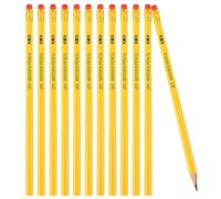 Wlleoaa 12 matite HB con gomma, matite in legno giallo, matite sfuse con piombo nero, matite esagonali antiscivolo per bambini, insegnanti, studenti, scrittura scolastica, grafica, forniture per il