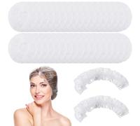 WLLHYF 100 Pezzi Cuffie da Doccia Usa e Getta Cuffie da Bagno per Capelli Impermeabili Cuffie da Bagno Trasparenti in Plastica Elastica Portatile per Bagno Termale Trattamento Capelli Home Hotel