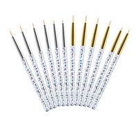 WLLHYF 12Pieces Fine Point Eye Liner Brush Makeup Gel Eyeliner Brush Applicators per Wet Powder Liquid Gel Eyeliner E Acqua Attivato Eyeliner Strumento di Trucco