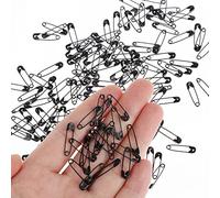 WLLHYF 150PCS Spille da balia nere piccole spille da balia in acciaio inossidabile per vestiti 19mm Mini spille da balia con scatola di immagazzinaggio per artigianato artistico Accessori fai da te
