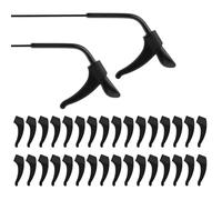 WLLHYF 16 paia di occhiali antiscivolo in silicone clip orecchio morbido confortevole elastico gancio fermo pinze Stirp occhiali tempio punte manica accessori, Nero , 1.49 × 0.70 × 0.15 inches