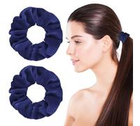 WLLHYF 2 pezzi Elastici per capelli in velluto rosa di grandi dimensioni, carini nastri elastici per capelli in corda per ragazze e donne, braccialetti natalizi, fermacapelli per coda di cavallo