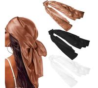 WLLHYF 3 pezzi grandi sciarpe quadrate da donna 90 x 90 cm seta retrò stampa quadrata foulard ragazza bandana foulard accessori per capelli, set 2, Taglia unica