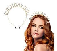 WLLHYF Compleanno Corone Ragazza Fascia Bling Strass Compleanno Capelli Banda Principessa Tiara Dolce Buon Compleanno Accessori per le donne Partito Natale Festival Decorazioni (oro)