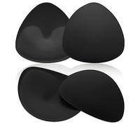 WLLHYF Inserti per reggiseno, 2 paia di cuscinetti per reggiseno, coppe di ricambio con bordo cucito, rimovibili e lavabili, coppe sportive per donne e ragazze, reggiseno bikini (nero), nero, Taglia