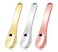 WLLHYF Mini spatola per trucco in metallo, per la cura della pelle, cucchiaio riutilizzabile, beauty scoop, per cosmetici per il viso, crema e lozioni idratanti (oro argento, oro rosa, oro, 3)