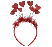 WLLHYF Rosso Paillettes Cuore Fascia a forma di amore Head Boppers San Valentino Festive Fascia Boppers Party Accessori per capelli per le donne Ragazze Matrimonio Festa di compleanno(rosso)