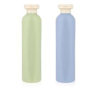WLLHYF - Set da 2 flaconi da viaggio in plastica vuoti, ricaricabili, con tappo a disco, accessori da viaggio per shampoo, creme, lozioni, balsamo (verde blu, 260 ml)
