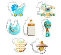 WLLHYF Set di 7 stampi per biscotti per neonati, 7 pezzi con 7 stampi per neonati, biscotti, dolcetti e panini, stampi per passeggino per feste di compleanno
