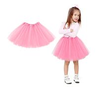 WLLHYF Tutù, gonna a 3 strati, in tulle, a forma di stella, per balletto, per bambini, per Natale, per feste di compleanno, per ragazze, 2-7 anni (bianco), Colore: rosa., Taglia unica