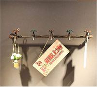 WLLLO Stile retrò industriale antico rubinetto appendiabiti personalità muro creativo ferro battuto murale gancio-tubo acqua 5 gancio