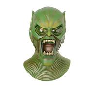 WLLLTY Maschera di Halloween Verde Goblin Diavolo Maschera integrale Halloween Cosplay Party Monster Costume Puntelli Demone spaventoso Maschere in lattice Adulto Taglia unica