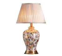 WLLWHF Lampada da tavolo in ceramica Lampada da comodino in stile cinese retrò retrò Lampada da comodino for soggiorno, divano, camera da letto, Lampada da lettura for studio(58 * 34CM)