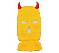 WLNEXT Cappello invernale di Halloween alto elastico cappello lavorato a maglia per le donne uomini mantenere l'orecchio caldo cappello adulto maglia cappello giallo diavolo