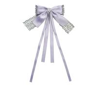 WLNEXT Forcine per capelli a forma di fiocco con bordo in pizzo, fermaglio per capelli da sposa, fermaglio per capelli da donna, fermaglio per capelli a coda di cavallo