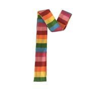 WLNEXT Sciarpa unisex alla moda, punk, a righe arcobaleno, lunga, stretta, bandana, multiuso, per tutte le età, verde chiaro, bianco, 4x180CM