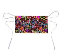 Wlntrophic Grembiule corto, grembiule per matematica lineare, educazione alla matematica, grembiule da lavoro con 3 tasche, Pace e Amore, 30x60cm