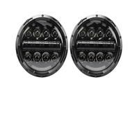 WLNWERDPKK 2 Pezzi Per Fari Anteriori A LED Universali Per Auto Per Land Per Cruiser Da 7 Pollici H4 Hi-Lo Con Halo 4x4 Faro Anteriore(80w black)