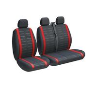 WLNWERDPKK Coprisedili per Furgoni 2+1 Universali per Peugeot per Boxer per Expert 3 Posti Completo Coprisedili(3-Seater Red)