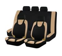 WLNWERDPKK Coprisedili Universali Auto Set Completo Adatti Maggior Parte degli Interni SUV Camion Furgoni Compatibili con Airbag Tessuto Poliestere Traspirante Completo Coprisedili(Beige 5 Seat)