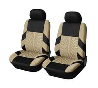 WLNWERDPKK Coprisedili Universali per Auto Set Completo con Motivo A Tracce di Pneumatici Protezioni per Sedili Auto Accessori Completo Coprisedili(2PCS Beige)
