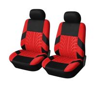WLNWERDPKK Coprisedili Universali per Auto Set Completo con Motivo A Tracce di Pneumatici Protezioni per Sedili Auto Accessori Completo Coprisedili(2PCS Red)