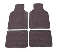 WLNWERDPKK Moquette Auto Tappetini Universali in Pelle per Auto da 4 Pezzi Tappetino Antiscivolo Protettivo Elegante E Durevole Accessori Interni Facili Pulire Tappetini Tappeti(Black-Red)