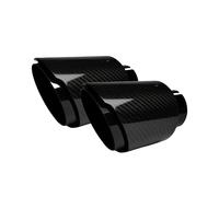 WLNWERDPKK Terminali 2 Pz. Silenziatore Universale Auto in Fibra Carbonio in Acciaio Inossidabile con Ugello Scarico in Twill Nero Lucido. Tubo Scarico(57mm-89mm)