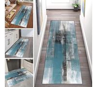 WLNYQF Tappeto passatoia da cucina, lavabile, antiscivolo, 120 x 180 cm, inchiostro blu e nero, per corridoio, soggiorno, camera da letto, venduto al metro, personalizzabile, larghezza 40-120 cm