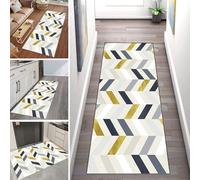 WLNYQF Tappeto passatoia da cucina, lavabile, antiscivolo, 60 x 80 cm, a quadretti, blu e bianco, per corridoio, soggiorno, camera da letto, venduto al metro, personalizzabile, larghezza 40-120 cm