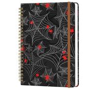 WLPFSAHF Spiral Journal Notebook for Women, Hardcover A5 College Ruled Notebook, 60 Sheet, Thick Paper, Cute Lined Journal for School, Office & Work, 6 x 8.4 in(Goth Spider Web)