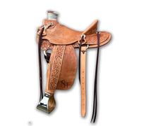 WLS-201 WLS-201 - Set di puntine per cavalli in pelle occidentale, testiera, collare e redini, da 35,5 a 45,7 cm