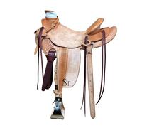 WLS-203 WLS-203 - Set di puntine per cavalli in pelle occidentale, testiera, collare e redini, da 35,5 a 45,7 cm