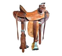WLS-210 WLS-210 - Set di puntine per cavalli in pelle occidentale, testiera, collare e redini, da 35,5 a 45,7 cm