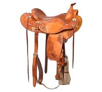 WLS-213 WLS-213 - Set di puntine per cavalli in pelle occidentale, testiera, collare e redini, da 35,5 a 45,7 cm