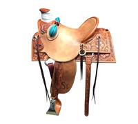 WLS-215 WLS-215 - Set di puntine per cavalli in pelle occidentale, testiera, collare e redini, da 35,5 a 45,7 cm