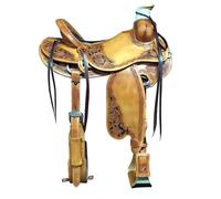 WLS-216 WLS-216 - Set di puntine per cavalli in pelle occidentale, testiera, collare e redini, da 35,5 a 45,7 cm
