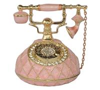 wlsdhjfo Statue Soprammobile Rosa Antico Telefono da Collezione gingillo smaltato Scatola Regali di Natale/Compleanno