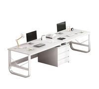 WLSQEU Scrivania Doppia Postazione, Scrivania per Computer per 2 Persone, Scrivania da Gioco per 2 Persone, con 3 Cassetti, per Scrivania da Ufficio Domestico(White,200cm)