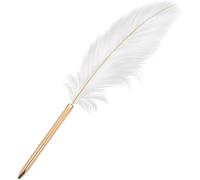 WLSuDHoncc Penna a sfera con piuma bianca retrò, squisita penna a sfera ricaricabile, per matrimoni, ufficio, lavoro, regalo per firme, opere d'arte, diari, forniture per ufficio