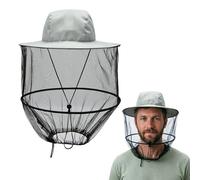 Wlsvega Cappello Apicoltore,Maschera Apicoltore,Cappello A Rete Con Zanzariera,Ideale Per Gli Appassionati Di Attività All'Aria Aperta, Agricoltura, Caccia, Escursionismo E Giardinaggio (Grigio)