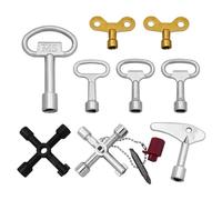 wlsvega Set da 9 Pezzi Chiave Enel - Chiave Universale - ChiaveTriangolare - Multiuso, Adatto Per Radiatori, Impianti di Riscaldamento, Valvole Termostatiche, Lavori Fai da Te E di Manutenzione