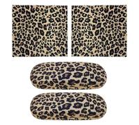wlsvega Set di Due, Custodia Occhiali - Custodia Occhiali Rigida - Portaocchiali Astuccio Rigido - Design Leopardato, Compatto E Portatile,Adatto per Riporre Tutti I Tipi di Occhiali