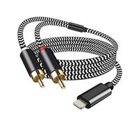 WLTASUY [Certificato MFi] Adattatore audio AUX da illuminazione a RCA, 2 m | Plug & Play - Cavo splitter AUX stereo a Y a 2 maschi compatibile con i-Phone 14 13 12 11 per amplificatore, auto