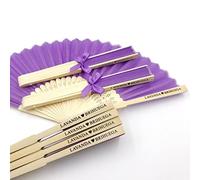 WLTY 10/20/50Pcs Personalizzato Da Sposa Tessuto di Seta Ventaglio Legato Con Nastro Stampa Personalizzata Nome e Data Ventaglio Pieghevole A Mano