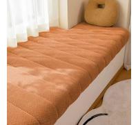 WLXFF Cuscino per Panca da Finestra, in Velluto a Coste, Cuscino Antiscivolo per Finestra, Protezione Davanzale, per mobili da Interni, Ingresso nel Fango, Angolo,Dark Orange,160x40cm