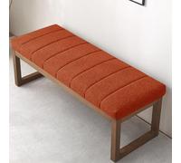 WLXFF Cuscino per Panca da Giardino, Cuscini Panca in Teddy, Davanzale, Ingresso, Scarpiera Panca, Terrazza Sedie Cuscini,Dark Orange,120x30cm