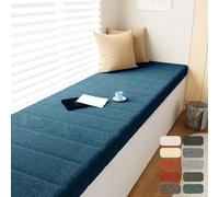 WLXFF Cuscino per Seduta Finestra Interna, Cuscino di Ricambio per Finestra a bovindo, 2/3 Posti Velluto Cuscini per Sedia, Cuscino per Panca da Giardino, per Divano Davanzale,Lake Blue,140x40cm