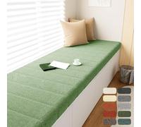 WLXFF Cuscino per Seduta Finestra Interna, Cuscino di Ricambio per Finestra a bovindo, 2/3 Posti Velluto Cuscini per Sedia, Cuscino per Panca da Giardino, per Divano Davanzale,Light Green,120x30cm